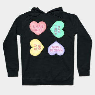 Motivational Conversation Hearts Sticker Pack Hoodie